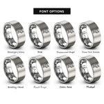 font options for inside engraving on silver artistic skater spin rings
