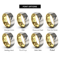 font options for inside engraving on gold & gray aruba rings