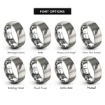 font options for inside engraving on silver aruba rings