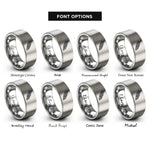 font options for inside engraving on gray aruba rings