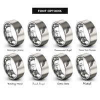 font options for inside engraving on gray aruba rings