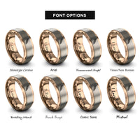 font options for inside engraving on rose gold aruba rings