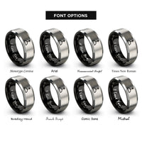 font options for inside engraving on black & gray ascendant rings