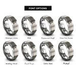 font options for inside engraving on silver ascendant rings