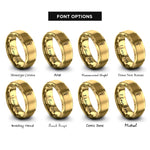 font options for inside engraving on gold asclepius heart rings