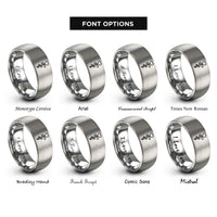 font options for inside engraving on silver asclepius heart rings