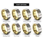font options for inside engraving on gold & gray asclepius paw rings