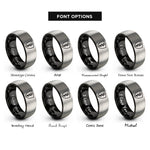 font options for inside engraving on black & gray asclepius shield rings