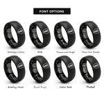 font options for inside engraving on black asclepius shield rings