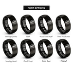 font options for inside engraving on black asclepius shield rings