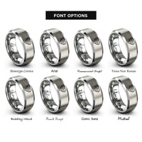 font options for inside engraving on silver asexual flag rings