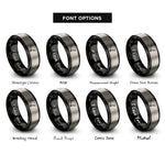 font options for inside engraving on black & gray asia rings