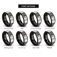 font options for inside engraving on black & gray asia rings