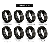 font options for inside engraving on black asia rings