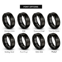 font options for inside engraving on black asia rings