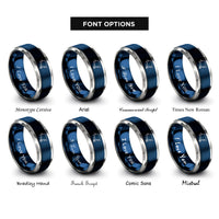 font options for inside engraving on blue & gray asia rings