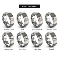 font options for inside engraving on grey asia rings