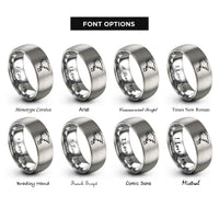 font options for inside engraving on silver asia rings