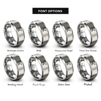 font options for inside engraving on gray asia rings