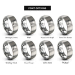 font options for inside engraving on silver asia rings