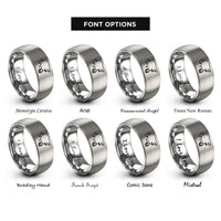 font options for inside engraving on silver asia rings