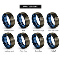 font options for inside engraving on gunmetal & blue asia rings