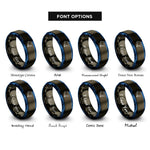 font options for inside engraving on gunmetal & blue asia rings