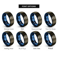 font options for inside engraving on gunmetal & blue asia rings