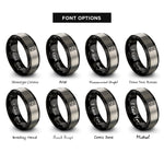 font options for inside engraving on black & grey asia stamp rings