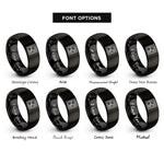 font options for inside engraving on black asia stamp rings