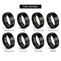font options for inside engraving on black asia stamp rings