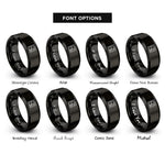 font options for inside engraving on black asia stamp rings