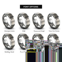 font options for inside engraving on silver asia stamp rings