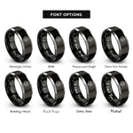 font options for inside engraving on black & grey asmodeus rings