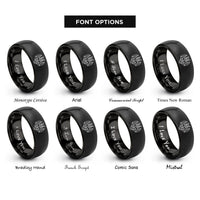 font options for inside engraving on black asmodeus rings