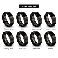 font options for inside engraving on black asmodeus rings
