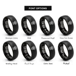 font options for inside engraving on black aspen grove rings
