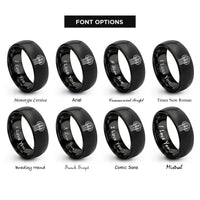 font options for inside engraving on black aspen grove rings