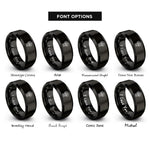 font options for inside engraving on black aspen grove rings
