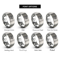 font options for inside engraving on gray aspen grove rings