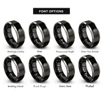 font options for inside engraving on black & grey aspen leaf rings