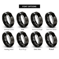 font options for inside engraving on black & grey aspen leaf rings