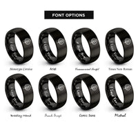 font options for inside engraving on black aspen leaf rings