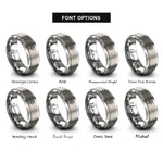 font options for inside engraving on grey aspen leaf rings