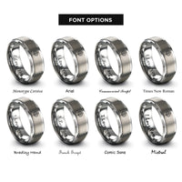 font options for inside engraving on grey aspen leaf rings