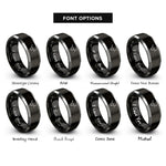 font options for inside engraving on black & silver aspirin molecule rings