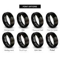font options for inside engraving on black aspirin molecule rings