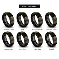 font options for inside engraving on gunmetal & black aspirin molecule rings