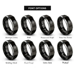 font options for inside engraving on black & silver astaroth rings