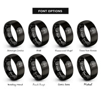 font options for inside engraving on black astaroth rings
